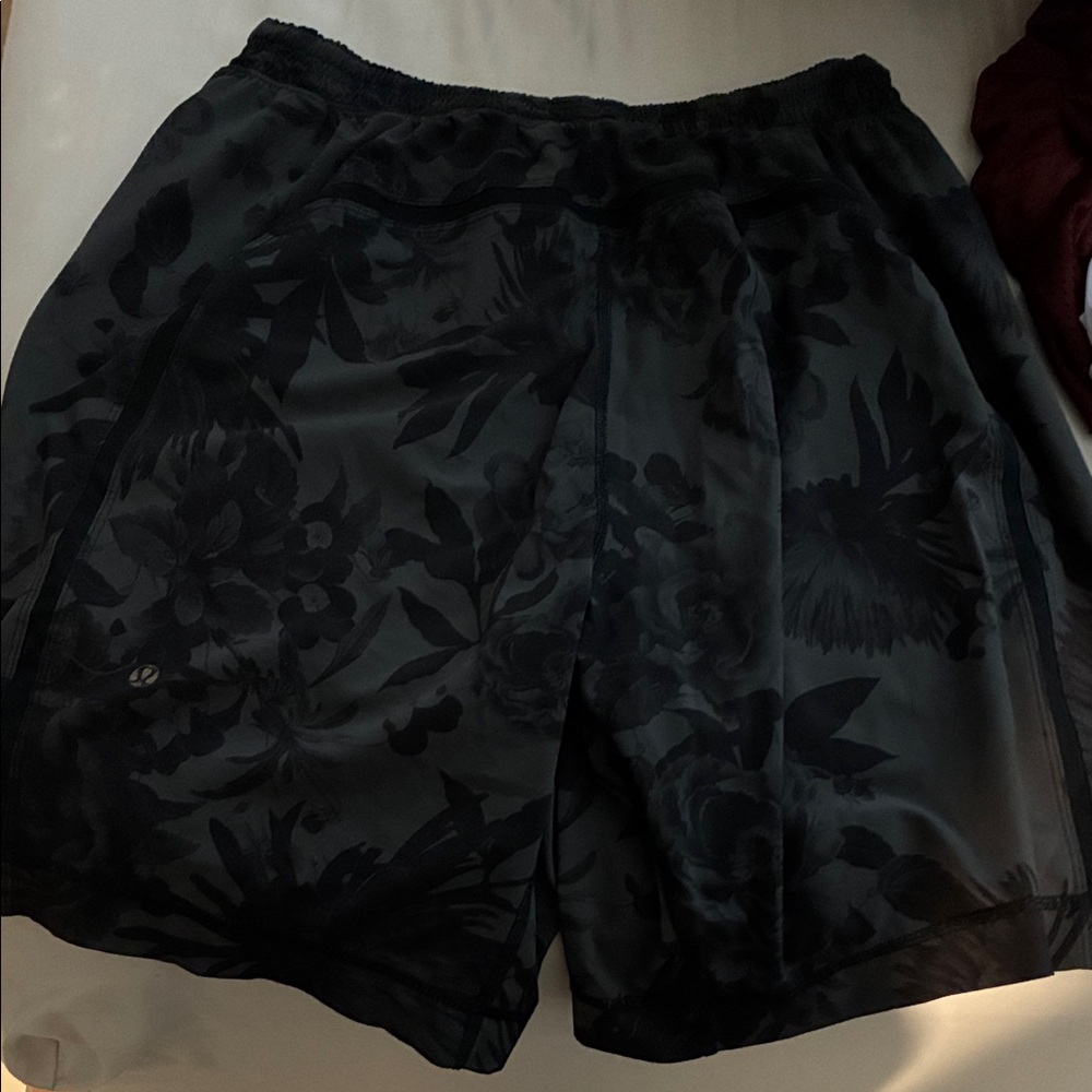 lululemon athletica Black Floral Athletic Shorts